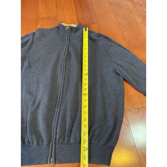 Johnston & Murphy Full Zip Sweater Knit Jacket Blue Sweatshirt Mens Size XL - Picture 15 of 15